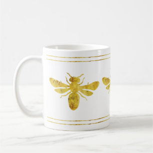 Mug Abeille Bourdon Dorée Blanche