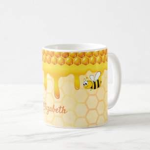 Mug Abeille d'abeille dorée nom de goutte de miel moti