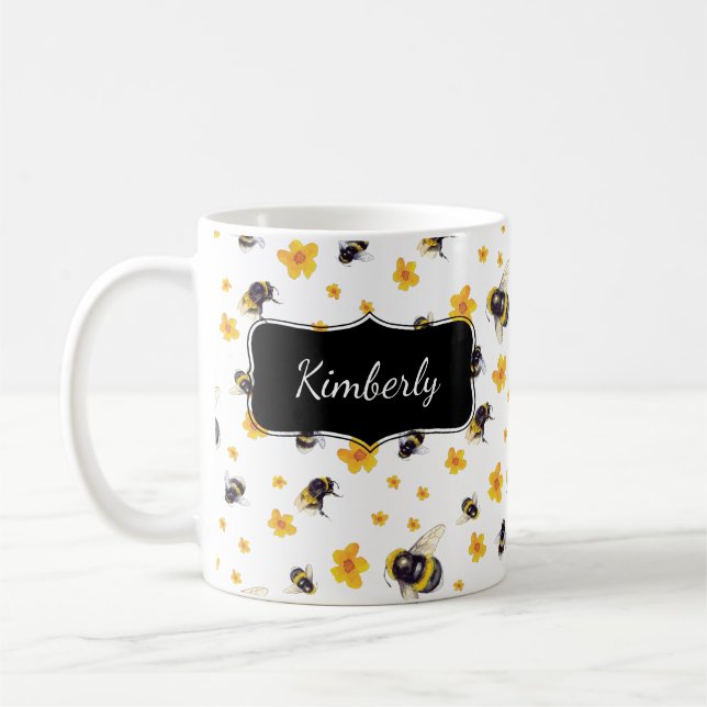 Mug Abeille de bosse personnalisée (Gauche)