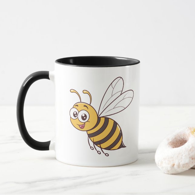 Mug Abeille de miel mignonne volant (Avec donut)