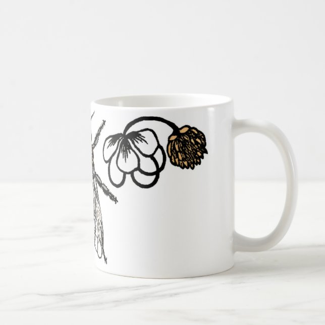 Mug abeille de travailleur avec le trèfle (Droite)