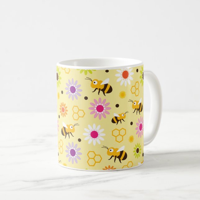 Mug Abeille & Fleurs (Devant droit)