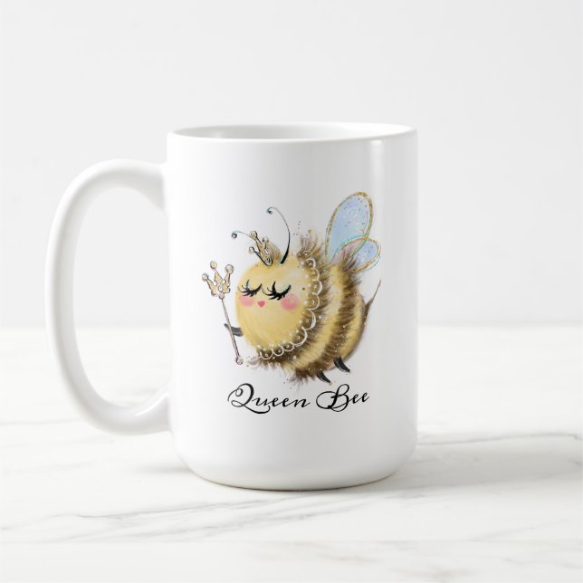 Mug Abeille géante avec couronne et baguette (Gauche)
