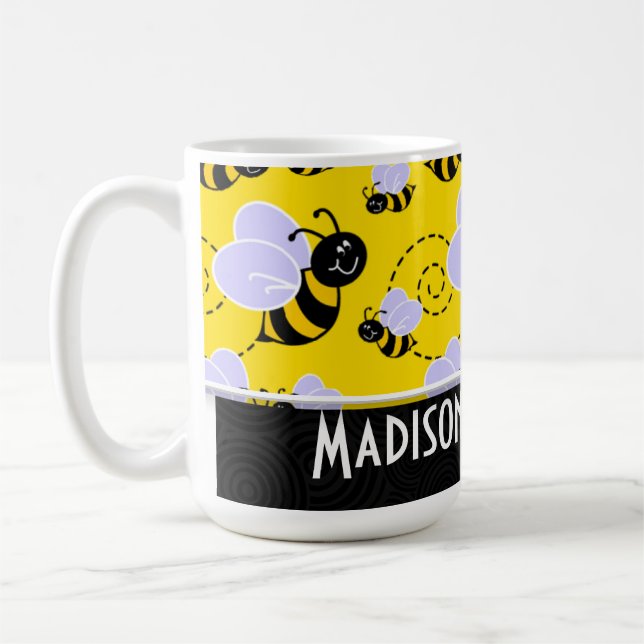 Mug Abeille jaune et noire mignonne (Gauche)