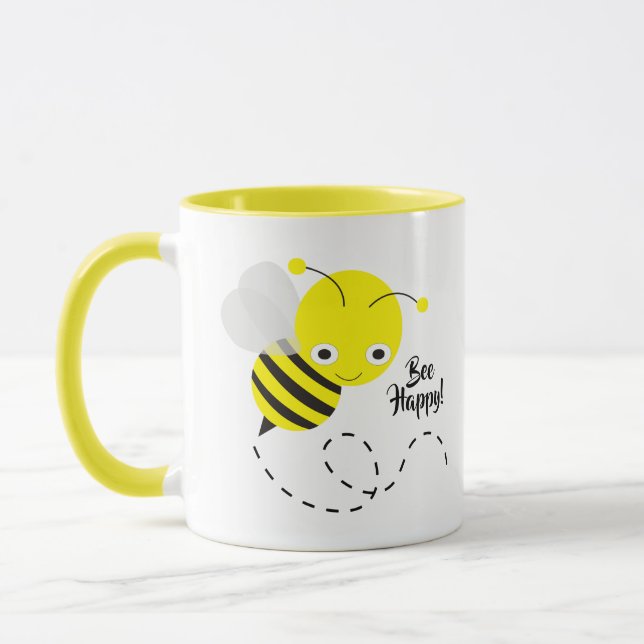 Mug Abeille Jaune, Heureuse ! (Gauche)