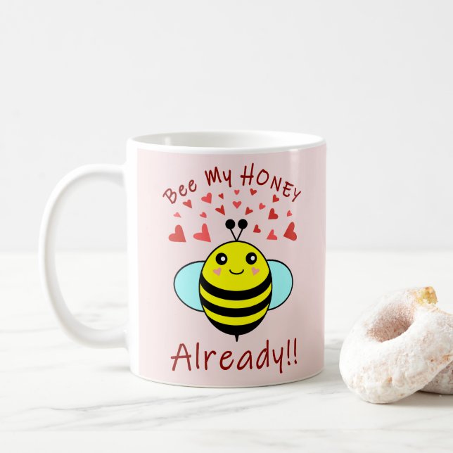 Mug Abeille, sois mon MIEL déjà !! Abeille mignonne (Avec donut)