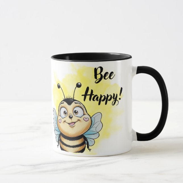 Mug Abeille souriante : Abeille heureuse ! (Droite)