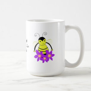 Mug Abeille Whimsical Busy avec fleurs