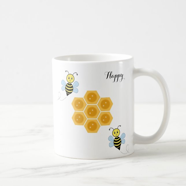 Mug Abeilles heureuses et nid d'abeille (Droite)