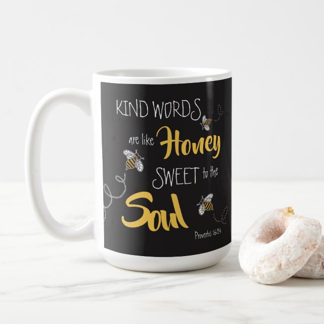 Mug Abeilles Mots Gentils Comme Du Miel Moderne  (Avec donut)