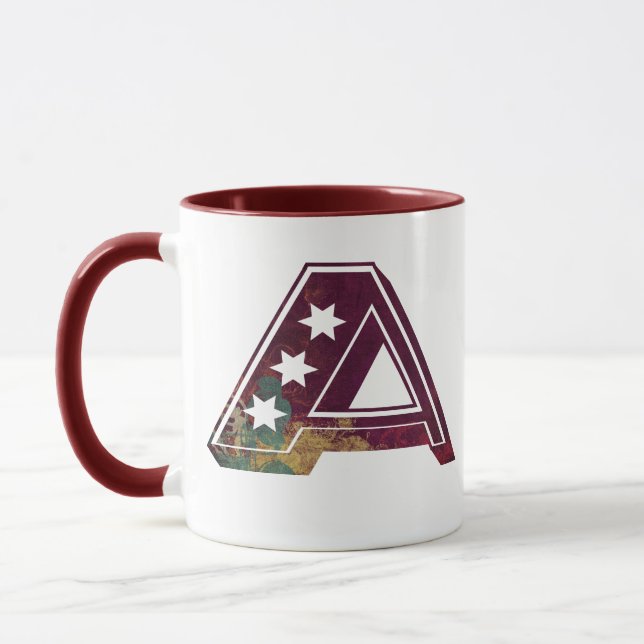 Mug ABIGAIL -A- marron vintage grunge (Gauche)