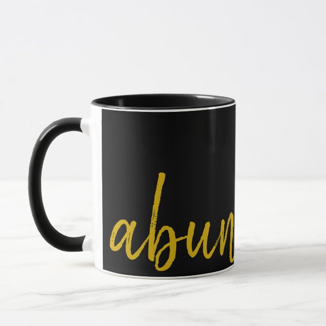 Mug Abondance élégante Libellé Gold Minimal Spirituel (Gauche)