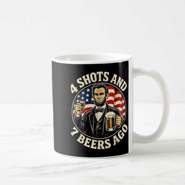 Mug Abraham Lincoln il y a 4 shots et 7 bières Boit (Droite)
