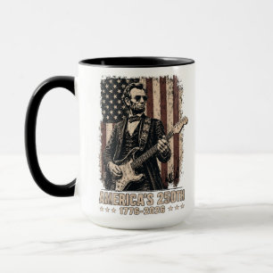 Mug Abraham Lincoln Jouant de la Guitare 4 Juillet 250