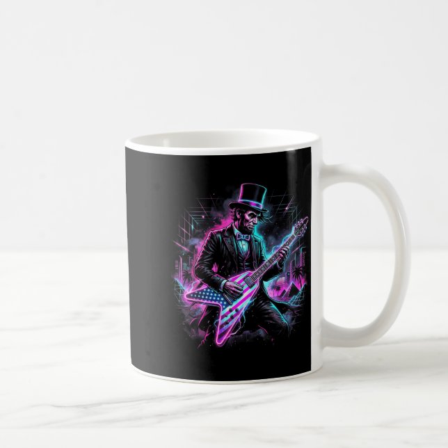Mug Abraham Lincoln jouant de la guitare électrique Ab (Droite)