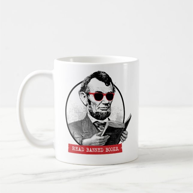 Mug Abraham Lincoln Lit Les Livres Interdits (Gauche)