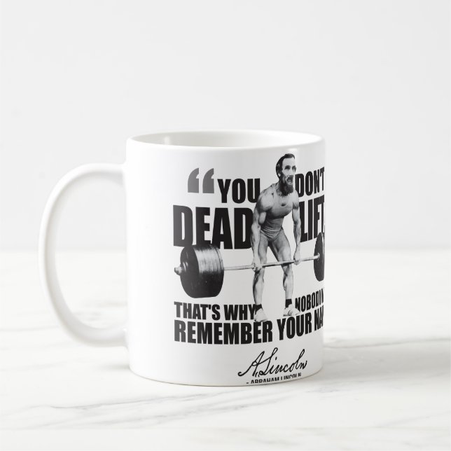Mug Abraham Lincoln Salle de gym Humour - Remise en ét (Gauche)