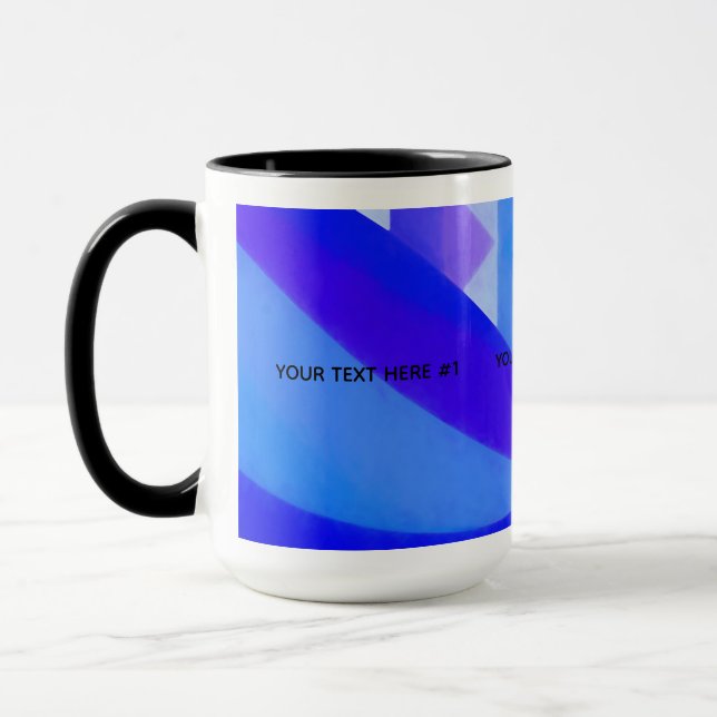 Mug Abrégation géométrique de la vague bleue (Gauche)