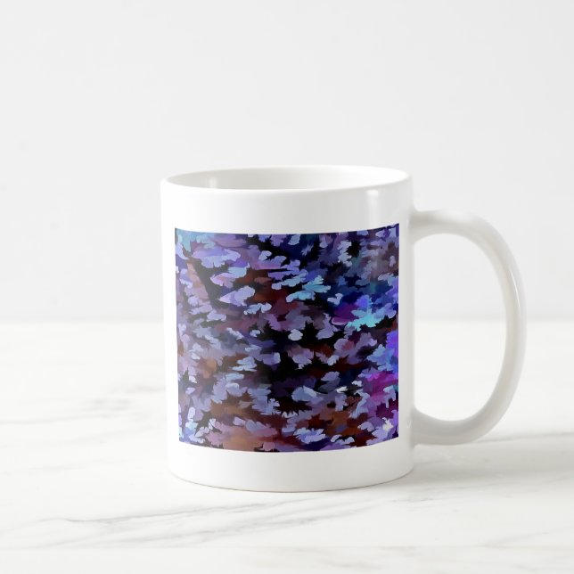 Mug Abrégé sur feuillage dans des tons bleus et lilas (Droite)