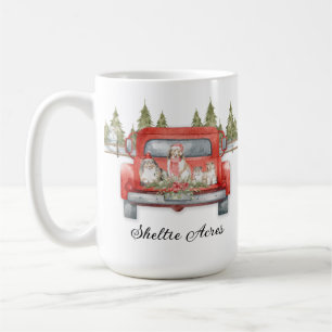 Mug Abris de Noël dans un camion Vintage rouge