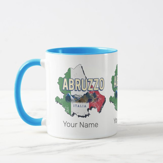 Mug Abruzzes Italie Région Rétro Carte Souvenir Vintag (Gauche)