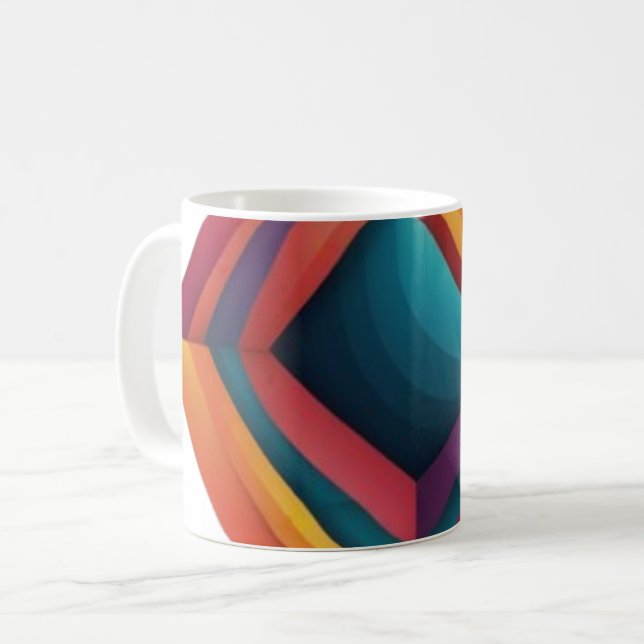 Mug Abstract 3D Geometric Diamond Gradient Art (Devant gauche)