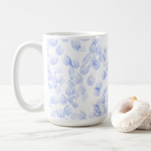 Mug Abstract Blue Paint Brush Strokes Pattern