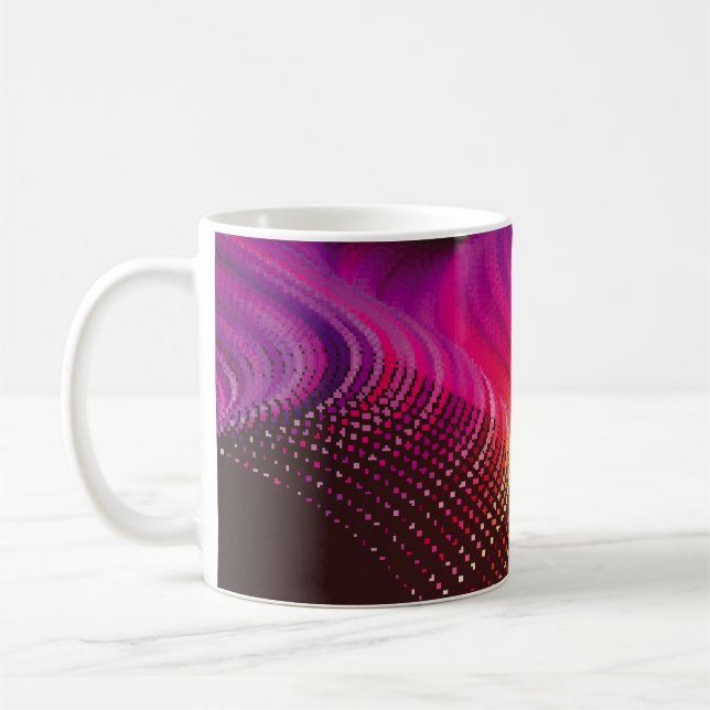 Mug Abstract colorful digital landscape with flowing p (Gauche)