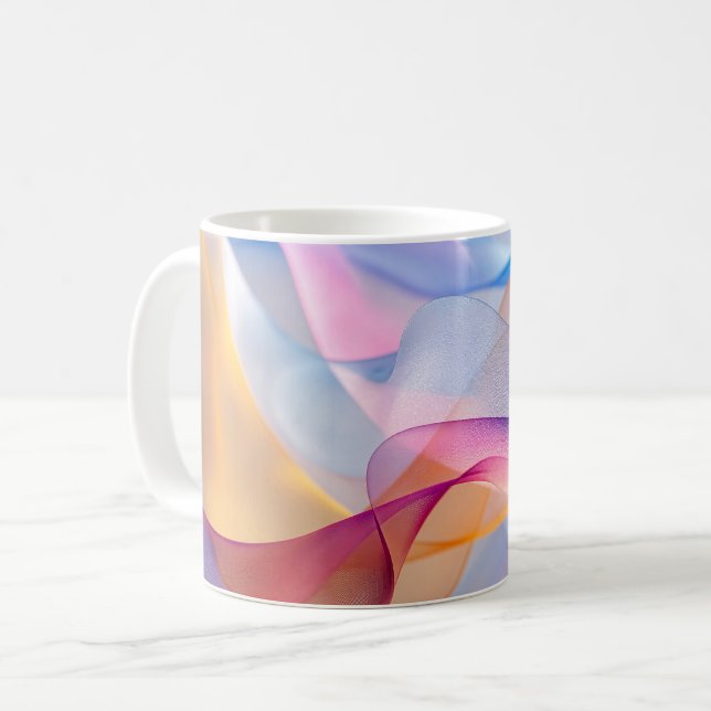Mug Abstract Colorful Flowing Ribbons (Devant gauche)