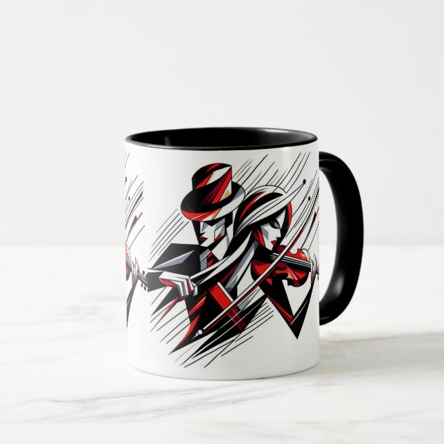 Mug Abstract Couple with Violin (Devant droit)
