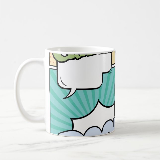 Mug Abstract creative concept comic pop art style blan (Gauche)