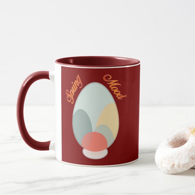 Mug Abstract Easter Egg – Modern Art - caneca (Avec donut)