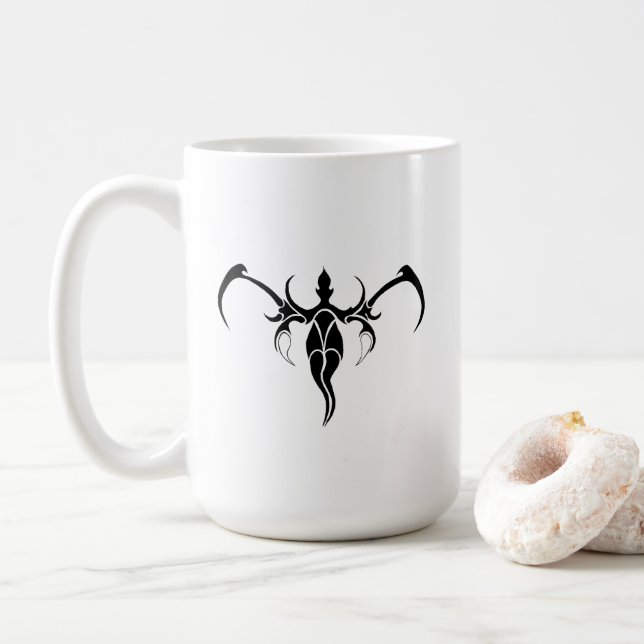 Mug Abstract Elephant black and white tribal design (Avec donut)