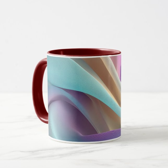 Mug Abstract Fabric Texture in Pastel Tones (Devant gauche)