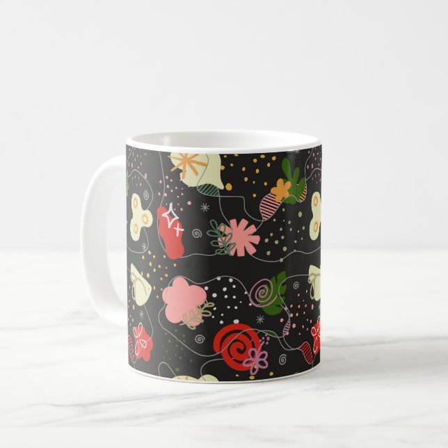 Mug Abstract Floral Doodle (Devant gauche)