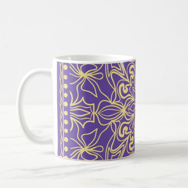 Mug Abstract floral pattern. geometry, mandala design  (Gauche)