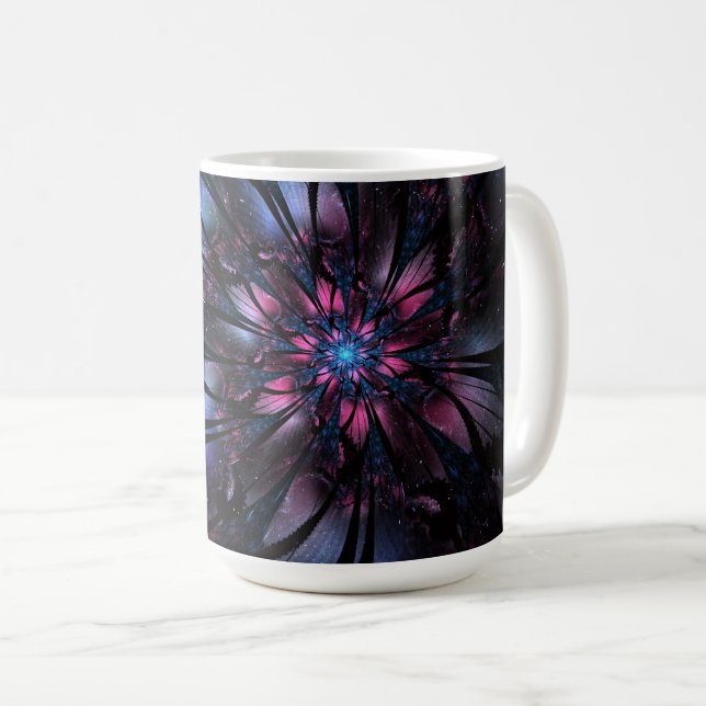 Mug Abstract fractal flower design.   (Devant droit)