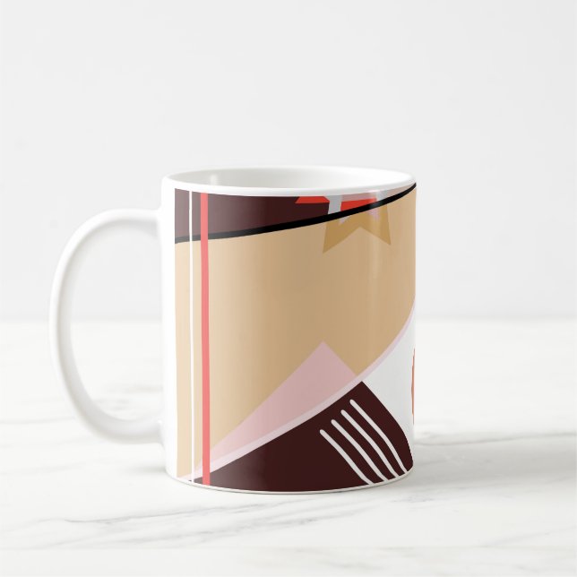 Mug Abstract geometric pattern,  silk scarf shawl desi (Gauche)