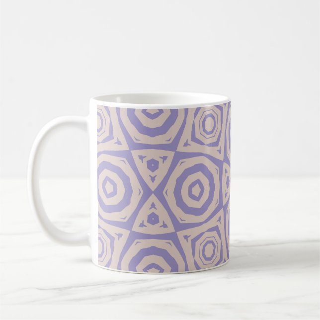 Mug Abstract Geometric Purple and Cream (Gauche)