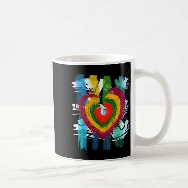 Mug Abstract Heart _ Painterly Valentine Abstract Art  (Droite)