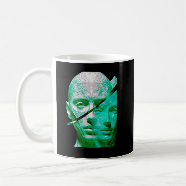 Mug Abstract Human Identity – Dual Perception Textured (Gauche)