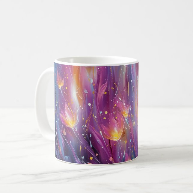 Mug Abstract luminous floral explosion (Devant gauche)