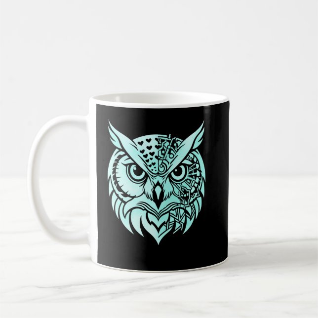 Mug Abstract Owl Identity – Symbolic Observer Modern  (Gauche)