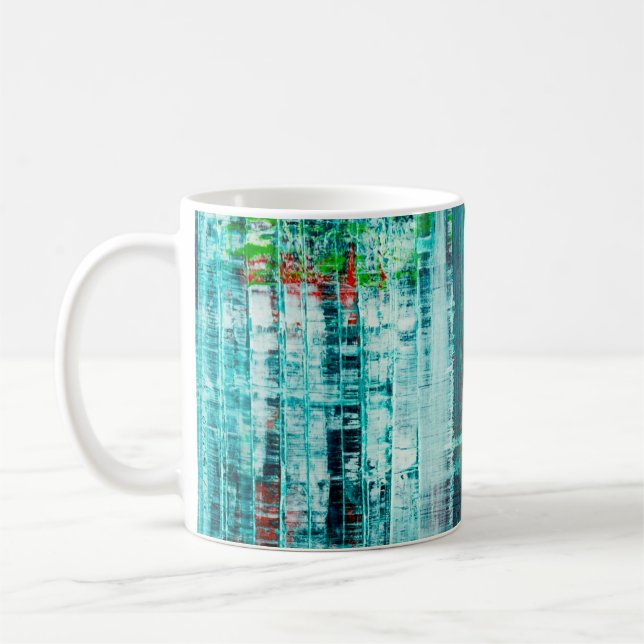 Mug Abstract painted canvas. Oil paints on a palette.  (Gauche)