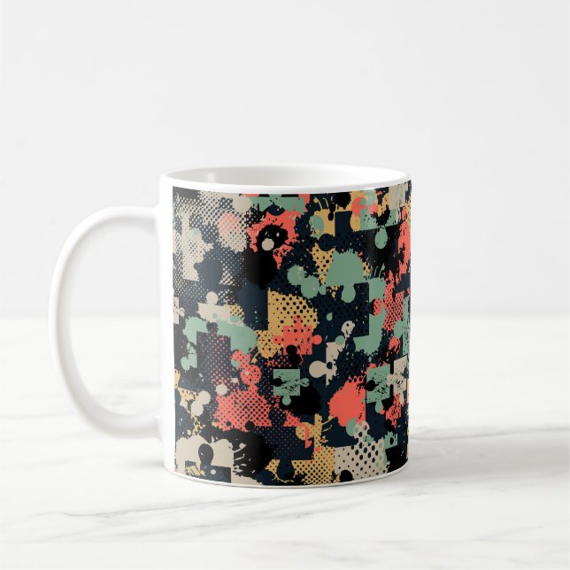 Mug Abstract seamless puzzle pattern with puzzle, squa (Gauche)