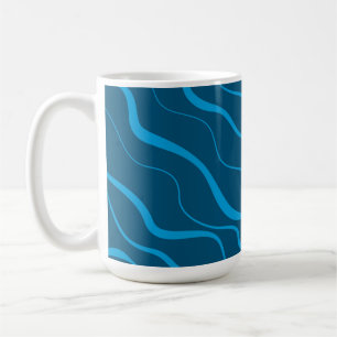 Mug Abstraction de vague bleue simple et moderne