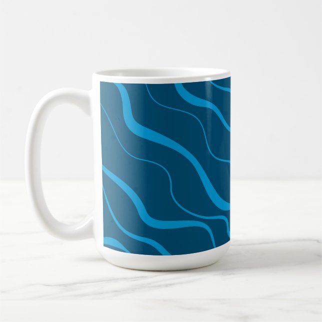 Mug Abstraction de vague bleue simple et moderne (Gauche)