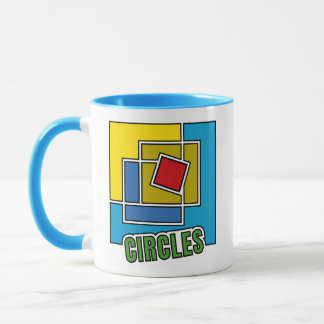 Mug Abstraction Géométrique Faite de Carrés Colorés