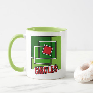 Mug Abstraction verte avec carré rouge torsadé