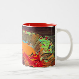 Mug Abstrait à deux tonalités "Orange Blast"
